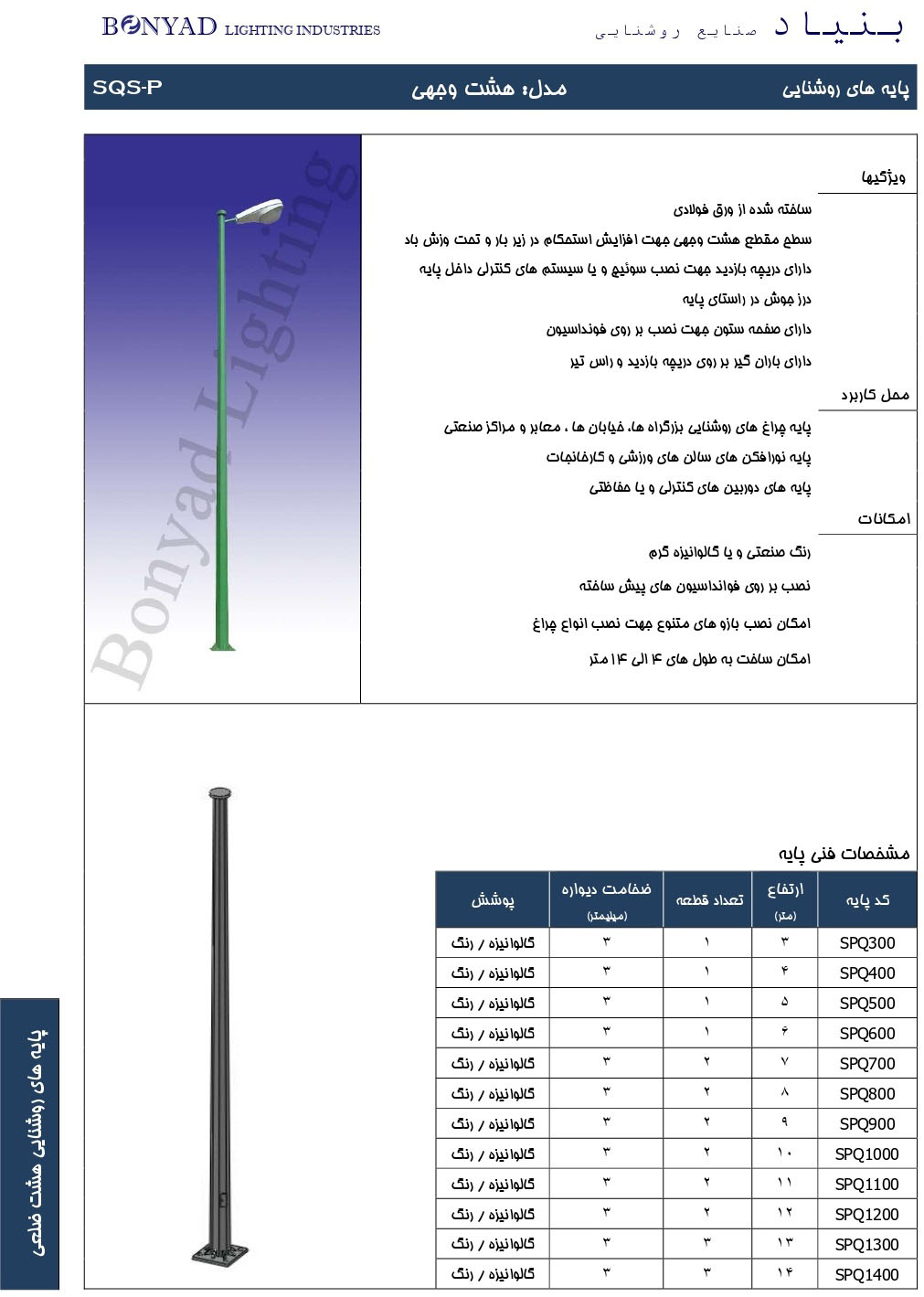 پایه روشنائی هشت وجهی